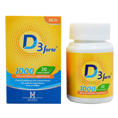 قرص ویتامین د3 فورت 1000 واحد (D3 Forte 1000) هولیستیکا بسته 30 عددی