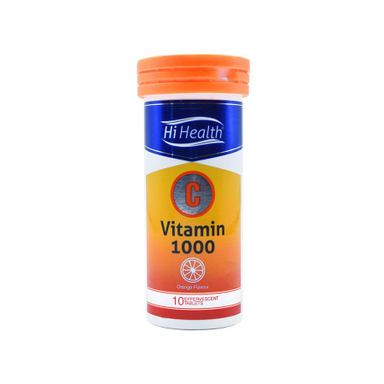 قرص جوشان ویتامین سی 1000 میلی گرم های هلث (Hi Health) طعم پرتقال بسته 10 عددی