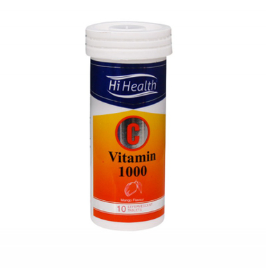 قرص جوشان ویتامین سی 1000 میلی گرم های هلث (Hi Health) طعم انبه بسته 10 عددی