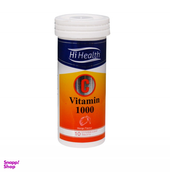 قرص جوشان ویتامین سی 1000 میلی گرم های هلث (Hi Health) طعم انبه بسته 10 عددی