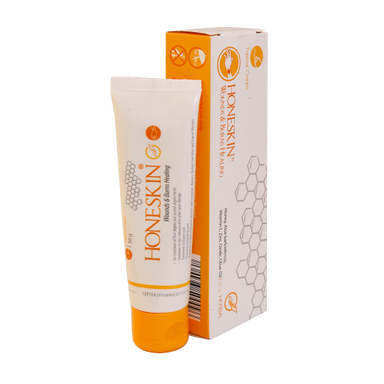 کرم درمان زخم و سوختگی هان اسکین (Honeskin Wounds and Burn Cream) شرکت سپیداج وزن 30 گرم