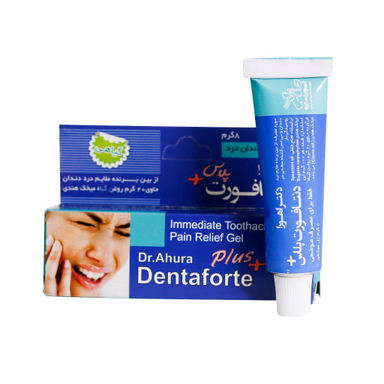 ژل مسکن فوری دندان و لثه دنتافورت پلاس (Dentafort Plus) شرکت اهورا دارو وزن 8 گرم