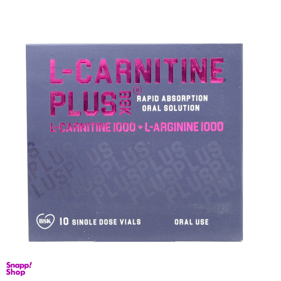 ویال خوراکی ال کارنیتین پلاس (L Carnitine Plus) بنیان سلامت کسری طعم پرتقال بسته 10 عددی