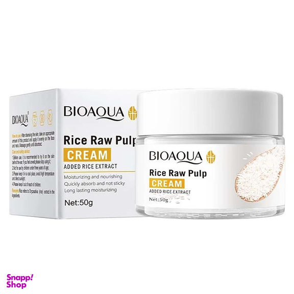 کرم مرطوب کننده بایوآکوا (BioAqua) مدل Rice Raw Pulp حجم 50 میلی لیتر