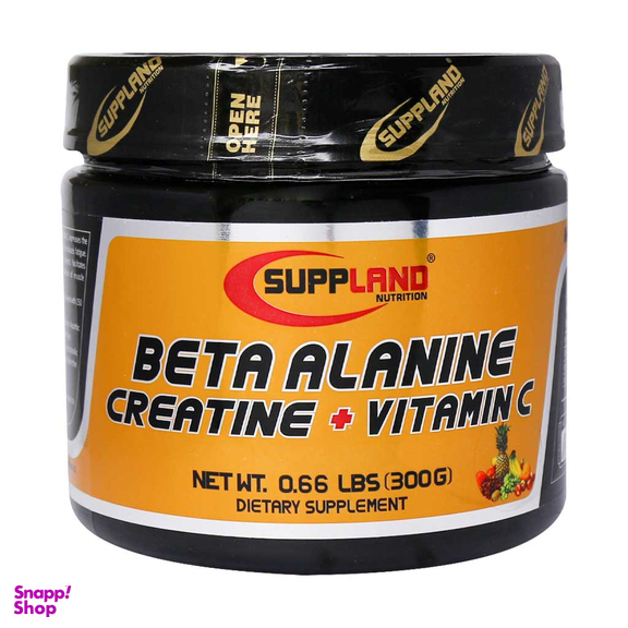 پودر بتا آلانین و کراتین و ویتامین ث (Beta Alanine Plus Creatine Plus Vitamin C) ساپلند نوتریشن طعم چند میوه حجم 300 گرم