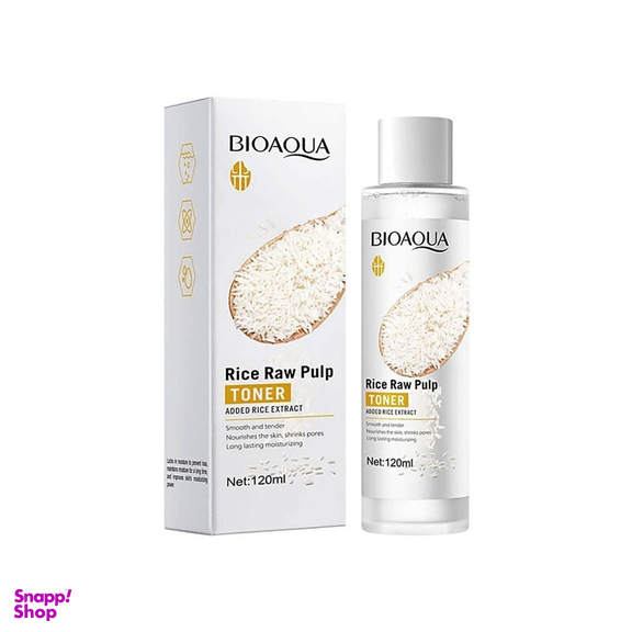 تونر بایو آکوا (BioAqua) مدل Rice Raw Pulp حجم 120 میلی لیتر