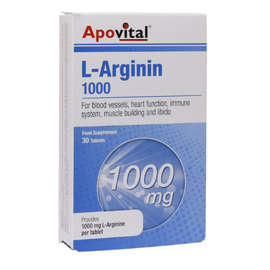 قرص ال آرژینین 1000 میلی گرم (L Arginine 1000 mg) آپوویتال بسته 30 عددی