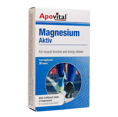 قرص منیزیم اکتیو (Magnesium Aktiv) آپوویتال بسته 30 عددی
