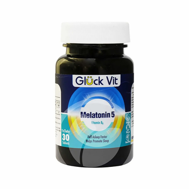 قرص تنظیم خواب ملاتونین 5 پلاس ویتامین بی 6 (Melatonin 5 Plus Vitamin B6)گلوک ویت بسته 30 عددی
