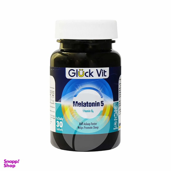 قرص تنظیم خواب ملاتونین 5 پلاس ویتامین بی 6 (Melatonin 5 Plus Vitamin B6)گلوک ویت بسته 30 عددی