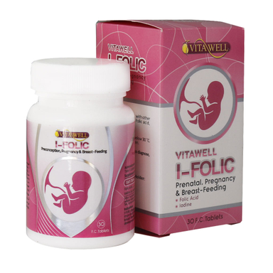 قرص فولیک اسید ید فولیک (I Folic) ویتاول بسته 30 عددی