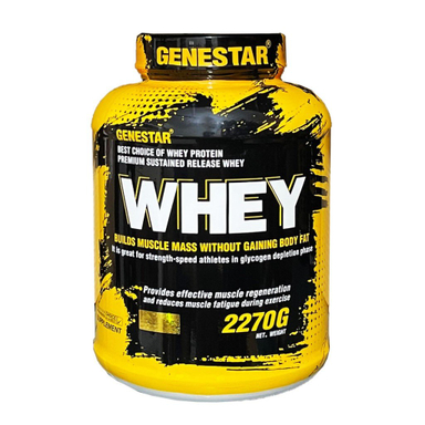 پودر وی پروتیین (Whey) ژن استار طعم بیسکوییت وانیلی حجم 2270 گرم