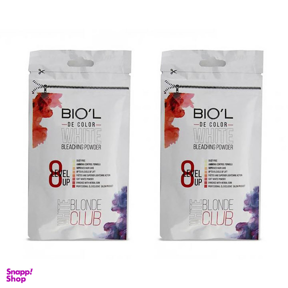 پودر دکلره بیول (Biol) مدل Blonde Club رنگ سفید وزن 50 گرم بسته 2 عددی