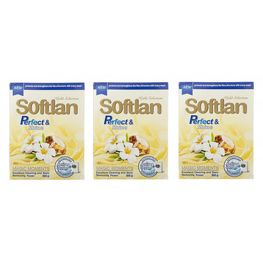 پودر ماشین لباسشویی سافتلن سری Gold Selection مدل Perfect And Shine وزن 500 گرم بسته 3 عددی