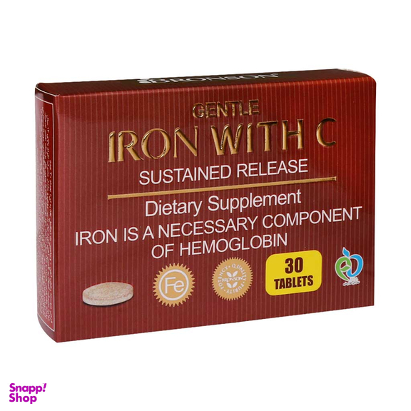 قرص پیوسته رهش آهن و ویتامین سی (Gentle Iron with Vitamin C) برونسون بسته 30 عددی