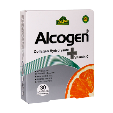 کپسول جوان کننده و ضد چروک آلکوژن (Alcogen) شرکت آریان سنا بسته 30 عددی