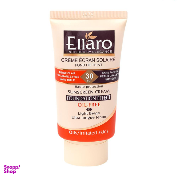 کرم ضد آفتاب الارو (Ellaro) مدل کرم پودری با SPF30 رنگ بژ روشن