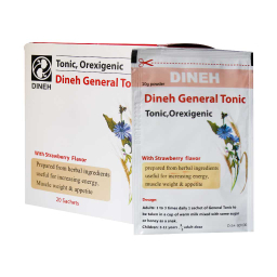 مکمل افزایش وزن جنرال تونیک (General Tonic) دینه طعم توت فرنگی بسته 20 عددی