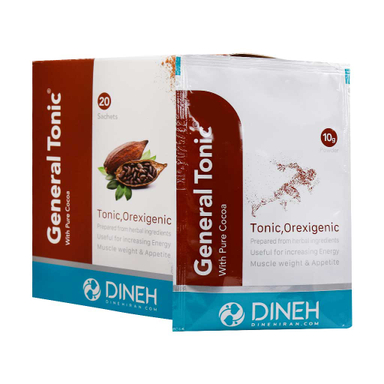 مکمل افزایش وزن جنرال تونیک (General Tonic) دینه طعم شکلاتی بسته 20 عددی