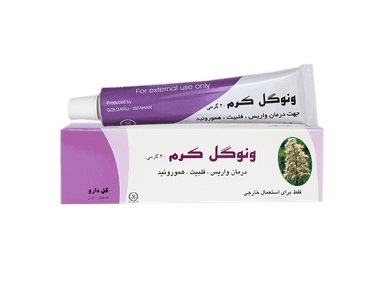 کرم همورویید و واریس ونوگل (Venogol Cream) شرکت گل دارو وزن 30 گرم