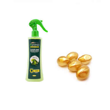 ماسک مو مدل Olive Oil با لوسیون احیا کننده مو گارنیک (Garnic) مدل Honey Treasures+ کپسول نرم کننده مو بسته 5 عددی