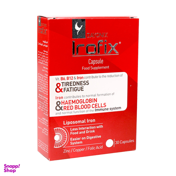 کپسول آیروفیکس (Irofix) دایونیکس فارما مناسب بارداری بسته 30 عددی