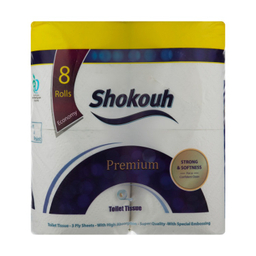 دستمال توالت شکوه (Shokouh) بسته 8 عددی