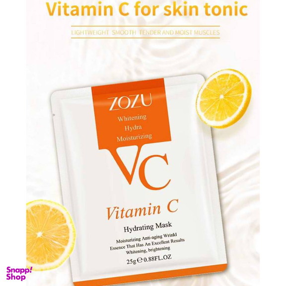 ماسک صورت نقابی زوزو (Zozu) مدل Vitamin C حجم 25 میلی لیتر
