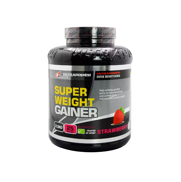 مکمل غذایی سوپر ویت گینر اولترا پاور (Ultra Power Super Weight Gainer) شرکت پگاه طعم توت فرنگی وزن 2.5 کیلوگرم