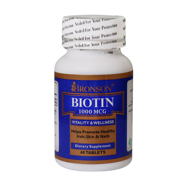 قرص بیوتین (Biotin) 1000 میکروگرم برونسون بسته 60 عددی