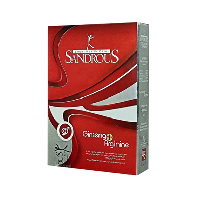 کپسول تقویت قوای جنسی جینسینگ و آرژنین سندروس (Sandrous) بسته 45 عددی