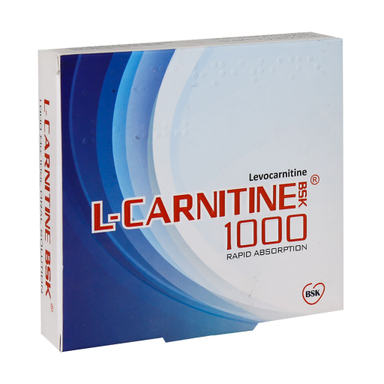 ویال خوراکی مایع ال کارنیتین بی اس کی 1000 بنیان سلامت کسری بسته 10 عددی