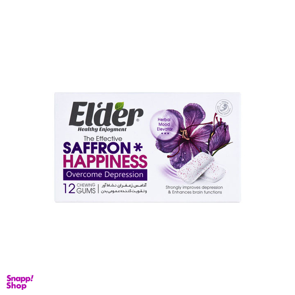 آدامس انرژی زا و رفع خستگی زعفران الدر (Elder) بسته 12 عددی