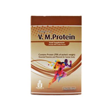 ساشه مکمل غذایی وی ام پروتیین (V M Protein) طعم قهوه بسته 10 عددی