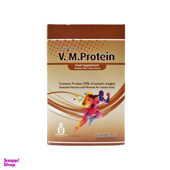ساشه مکمل غذایی وی ام پروتیین (V M Protein) طعم قهوه بسته 10 عددی