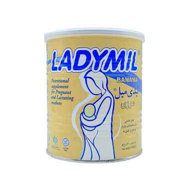 پودر مکمل دوران باردهی و شیردهی لیدی میل (Ladymil) فاسکا طعم موزی وزن 400 گرم