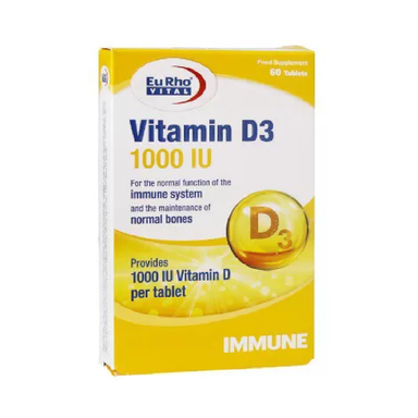 قرص ویتامین د3 1000 واحدی (Vitamin D3 1000 IU) الحاوی بسته 60 عددی