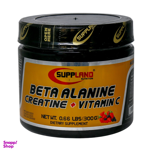پودر بتاآلانین و کراتین و ویتامین سی (Beta Alanine Plus Creatine + Vitamin C) طعم چند میوه ساپلند نوتریشن وزن 300 گرم