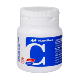 قرص جویدنی ویتامین سی 500 نوتری پاد (Nutri Pad) طعم کولا بسته 30 عددی