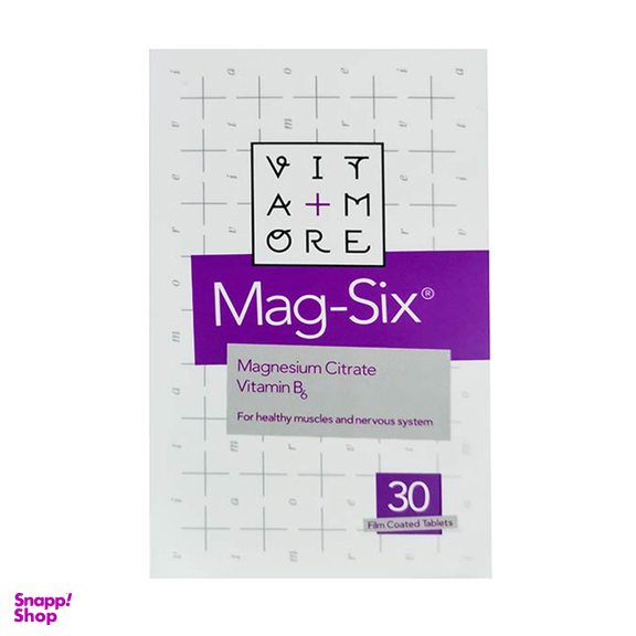 قرص منیزیم مگ سیکس ب 6 (Mag Six B6) ویتامور بسته 30 عددی
