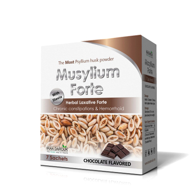 ساشه موسیلیوم فورت (Musylium Forte) ایران داروک طعم شکلاتی بسته 7 عددی