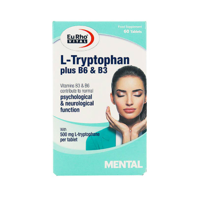 قرص آرامبخش ال تریپتوفان پلاس بی 6 و بی 3 (L Tryptophan Plus B6 And B3) یورو ویتال بسته 60 عددی