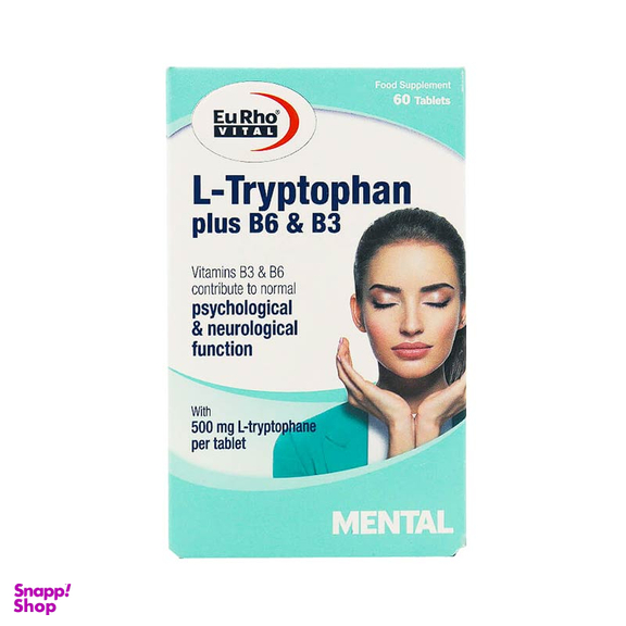 قرص آرامبخش ال تریپتوفان پلاس بی 6 و بی 3 (L Tryptophan Plus B6 And B3) یورو ویتال بسته 60 عددی
