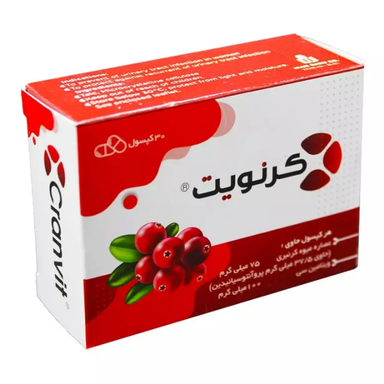 کپسول سنگ کلیه و عفونت ادراری کرنویت (Cranvit) ایران دارو بسته 30 عددی
