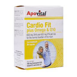 کپسول تقویت قلب کاردیو فیت پلاس امگا و کیوتن (Cardio Fit Plus Omega And Q10)آپوویتال بسته 30 عددی