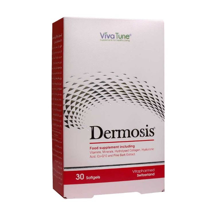 سافت ژل درموسیس کلاژن پلاس هیالورونیک اسید (Dermosis Collagen Plus Hyaluronic Acid) ویوا تیون بسته 30 عددی