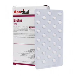 قرص بیوتین آپوویتال 2500 میکروگرمی (Apovital Biotin 2500 µg) بسته 30 عددی