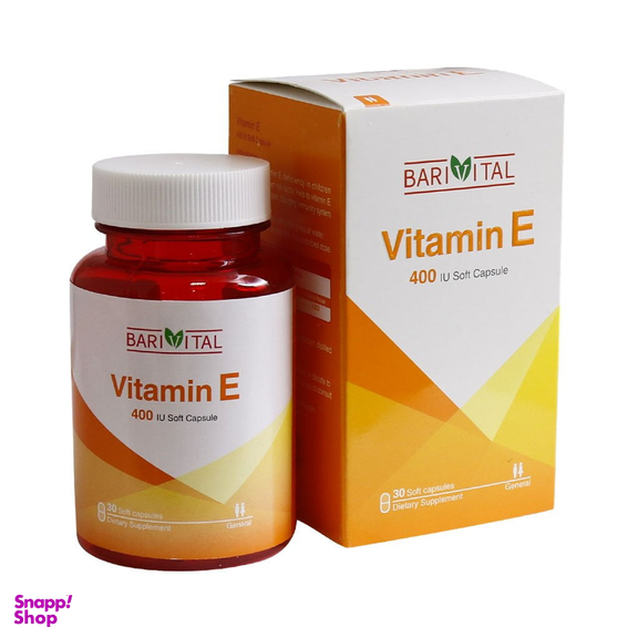 سافت ژل ویتامین ای 400 واحد باریویتال (Barivital Vitamin E 400 IU) بسته 30 عددی