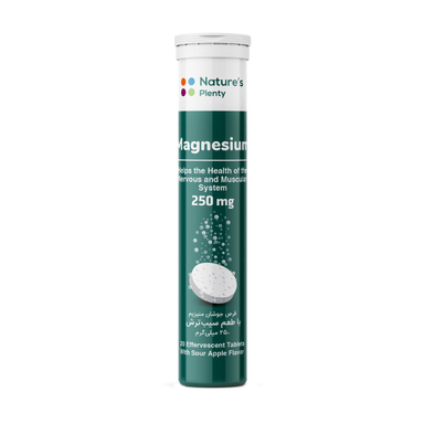 قرص جوشان منیزیم 250 میلی گرمی (Magnesium 252 mg) نیچرز پلنتی بسته 20 عددی