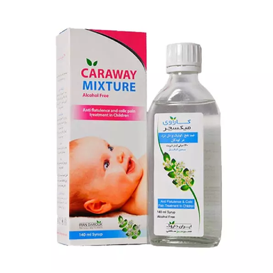 شربت نفخ و سوی هاضمه کاراوی میکسچر (Caraway Mixture) ایران داروک حجم 140 میلی لیتر